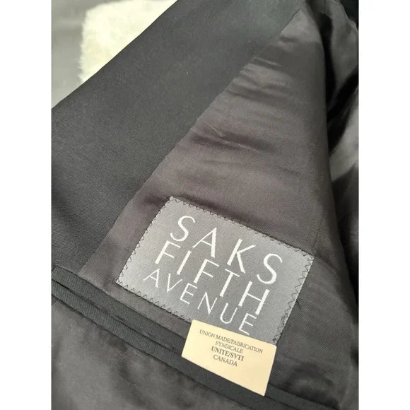 Loro Piana Italy Saks Fifth Ave Wool Blazer Sport Coat Mens 44R‎ Black